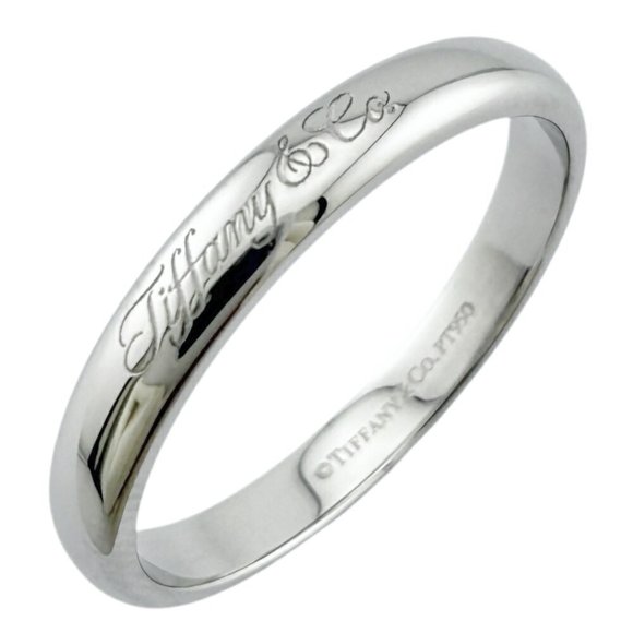 Tiffany & Co. | Jewelry | Tiffany Wedding Band Ring Size 85 Pt95 ...